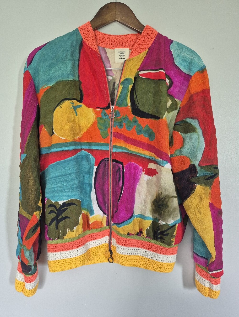 Aldo - Martins CapJuluca Artistic Colorful Lightweight Full Zip Jacket Medium - Picture 11 of 11